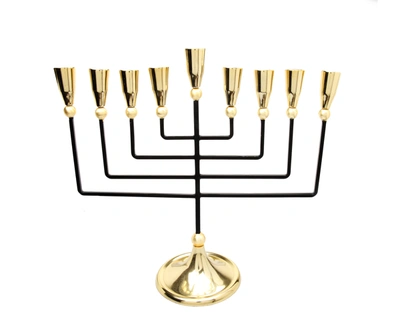 Shop Classic Touch Decor Black And Gold Straight Cut Menorah