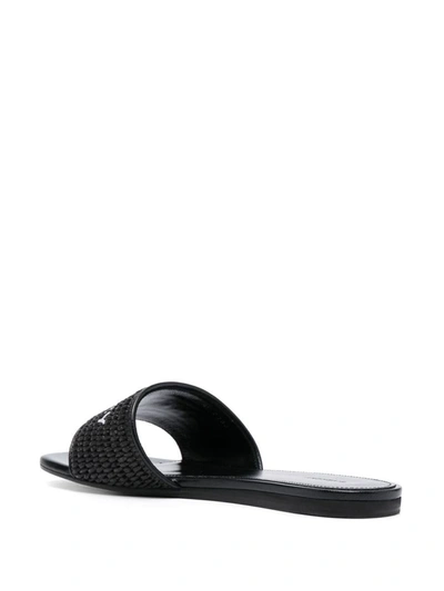 Shop Givenchy 4g Leather Flat Sandals In Black