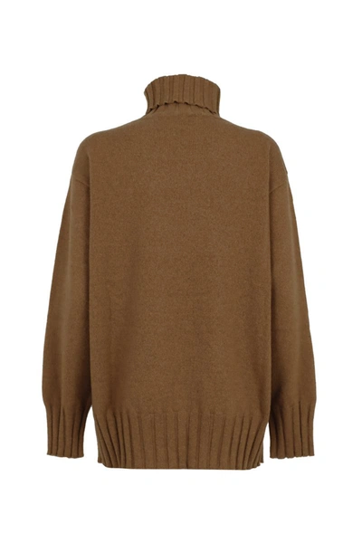 Shop Malo Sweater Over High Neck In Brown