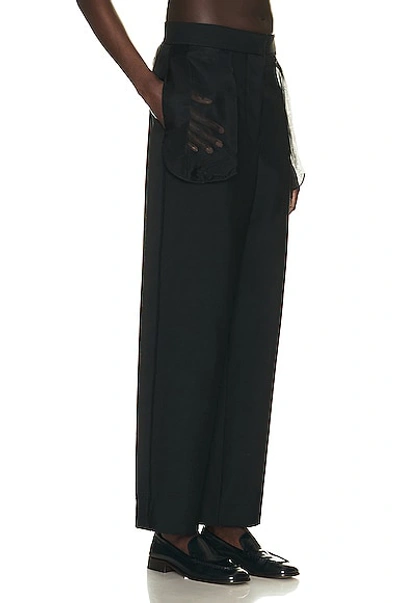 The Row Claudiu Wide-leg Trousers With Mesh Pockets In Black