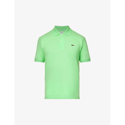 Shop Lacoste Mens Lime Essentials Logo-embroidered Cotton-piqué Polo Shirt