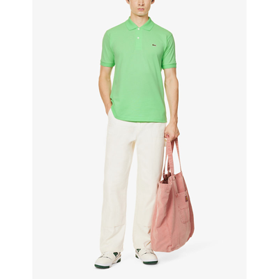 Shop Lacoste Mens Lime Essentials Logo-embroidered Cotton-piqué Polo Shirt