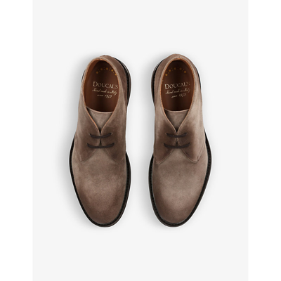 Shop Doucal's Panelled Lace-up Suede Chukka Boots In Taupe