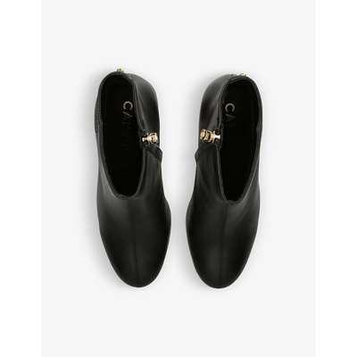 Shop Carvela Women's Black Pose Leather Heeled Ankle Boots