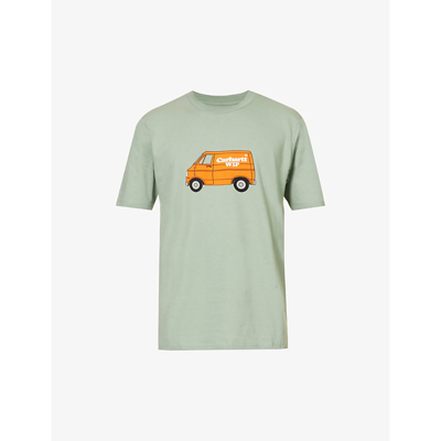 Shop Carhartt Wip Mens Glassy Teal Mystery Machine Graphic-print Organic Cotton-jersey T-shirt