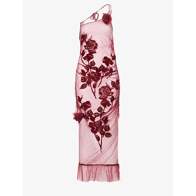 Shop House Of Sunny Women's Rouge La Belle Floral-print Woven Midi Dress