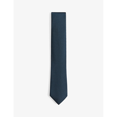 Shop Ted Baker Phillo Textured Silk Tie In Teal-blue