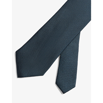 Shop Ted Baker Phillo Textured Silk Tie In Teal-blue