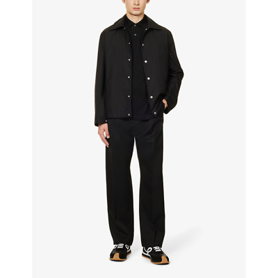 Shop Paul Smith Mens Black Striped-placket Regular-fit Cotton-piqué Polo Shirt