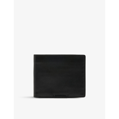 Shop Allsaints Men's Black Attain Leather Cardholder Wallet
