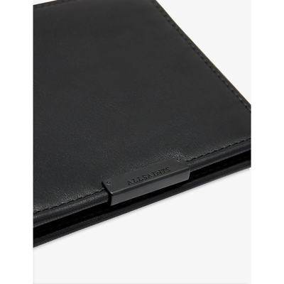 Shop Allsaints Men's Black Attain Leather Cardholder Wallet