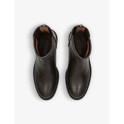 Shop Aquazzura Women's Dark Brown Saint Honore Platform-sole Leather Ankle Boots
