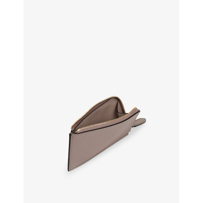 Smythson Panama Logo-embossed Four-slot Leather Coin Purse In Brown