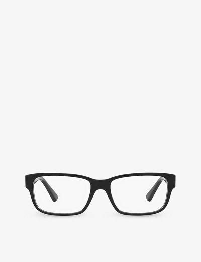 Prada Womens Black Pr 18zv Pillow-frame Acetate Optical Glasses In Black