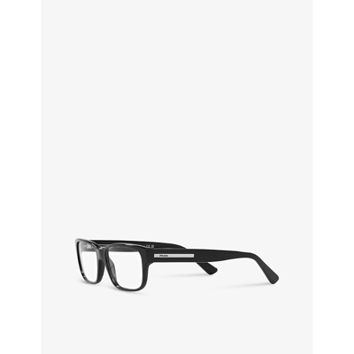 Prada Womens Black Pr 18zv Pillow-frame Acetate Optical Glasses In Black