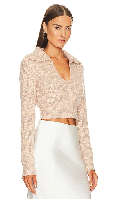 Shop More To Come Carly Deep V Sweater In Blush Nude
