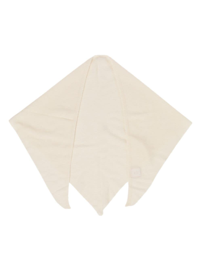 Shop Cashmere In Love Aman Fine-knit Triangle Scarf In White