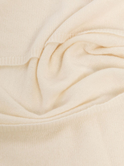 Shop Cashmere In Love Aman Fine-knit Triangle Scarf In White