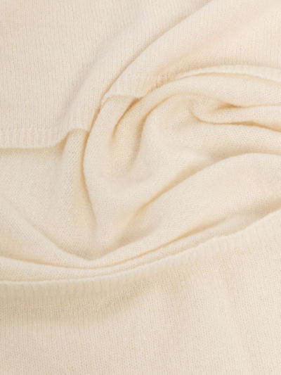 Cashmere In Love Aman Fine-knit Triangle Scarf In White