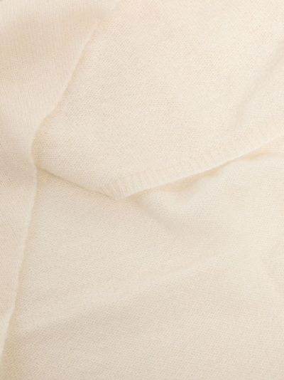 Shop Cashmere In Love Aman Fine-knit Triangle Scarf In White