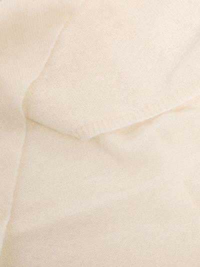Cashmere In Love Aman Fine-knit Triangle Scarf In White