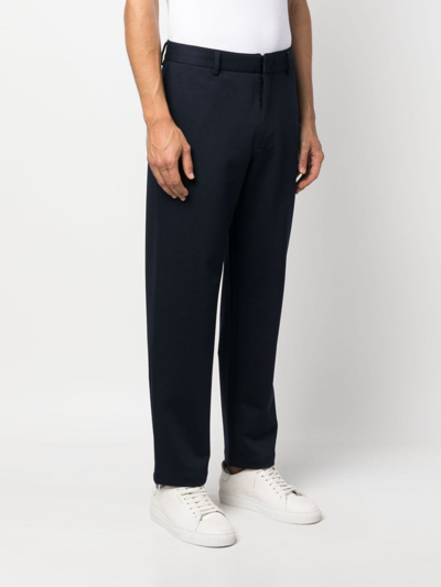 Shop Emporio Armani Straight-leg Tailored Trousers In Blue