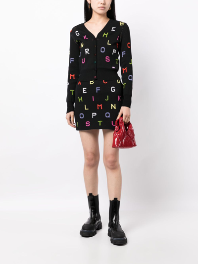 Pre-owned Chanel 2001 Knitted Cardigan And Skirt Set In Black