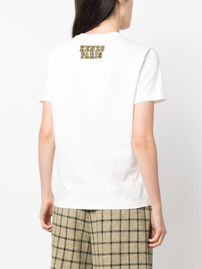 Shop Kenzo Tiger Academy Cotton T-shirt In White