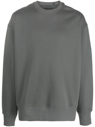 Y-3 Logo-print Organic-cotton Sweatshirt In Green