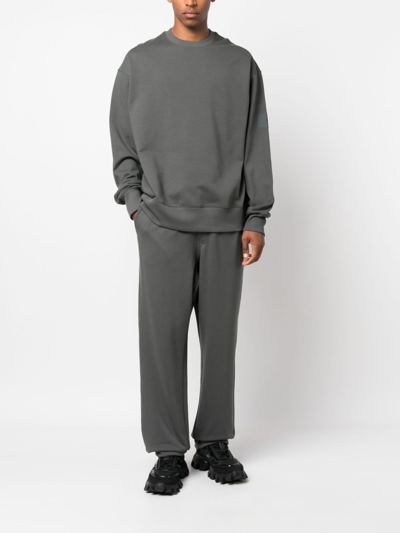 Y-3 Logo-print Organic-cotton Sweatshirt In Green