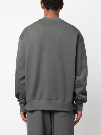 Y-3 Logo-print Organic-cotton Sweatshirt In Green