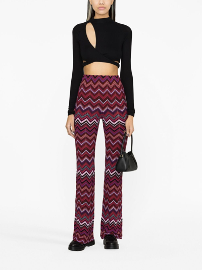 Shop Missoni Synthetic Fibers Trousers In Multicolor
