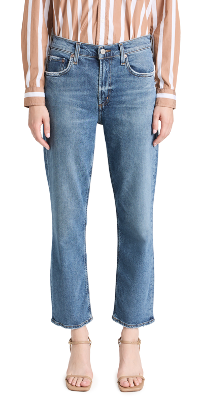 Shop Agolde Kye Mid Rise Straight Crop Jeans Notion