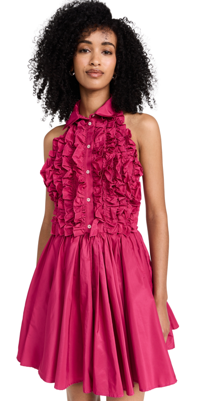 Shop Msgm Ruffle Dress Pink