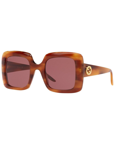 Shop Gucci Women's Gg0896s 52mm Sunglasses In Brown