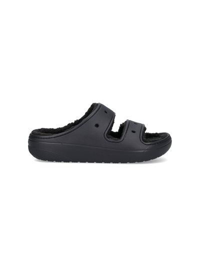 Shop Crocs "classic Cozzzy" Sandals In Black  