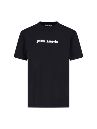Shop Palm Angels Logo T-shirt In Black  