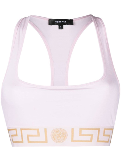 Shop Versace Jersey Sports Top In Pink