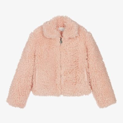 Shop Stella Mccartney Kids Teen Girls Pink Teddy Fleece Jacket