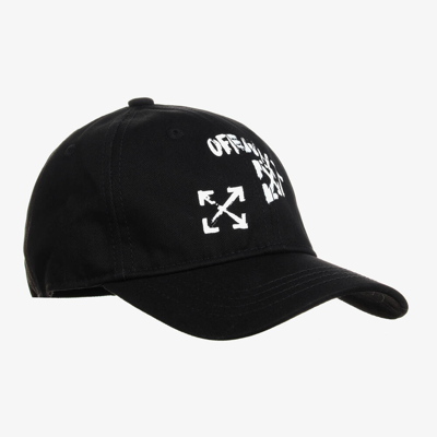 Shop Off-white Boys Black Cotton Hat