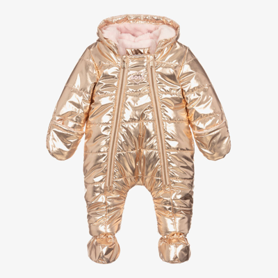 Hugo Boss Boss Baby Girls Rose Gold Padded Snowsuit ModeSens