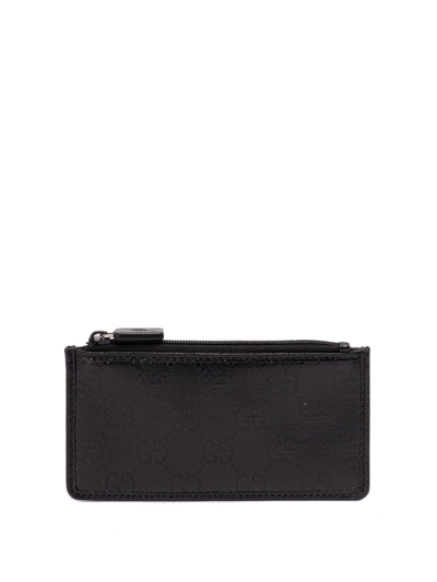 Shop Gucci `vintage Gg` Card Case In Black  