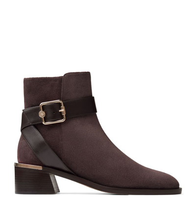 Shop Jimmy Choo Clarice 45 Suede Ankle Boots In Brown