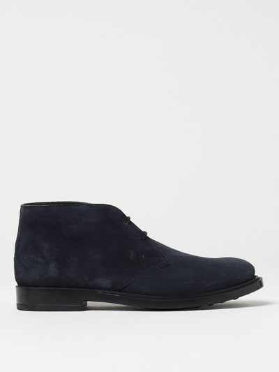 Shop Tod's Suede Ankle Boots In Blue