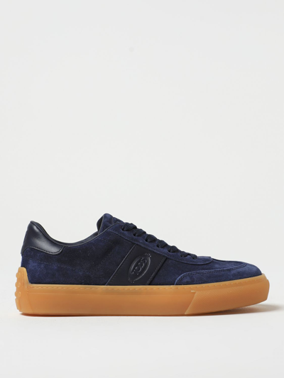 Shop Tod's Suede Sneakers In Blue 1