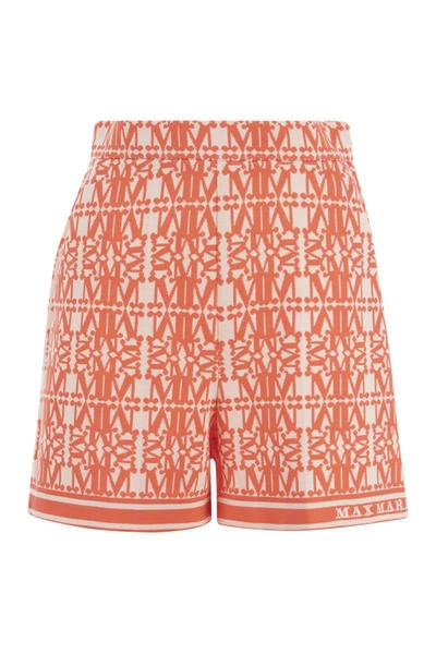 Shop Max Mara Anagni - Jacquard Jersey Trousers In Orange