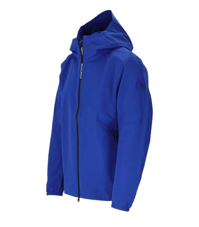 Shop Woolrich Pacific Electric Blue Hooded Jacket