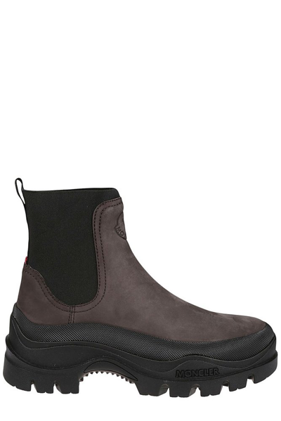 Shop Moncler Larue Chelsea Ankle Boots In Brown