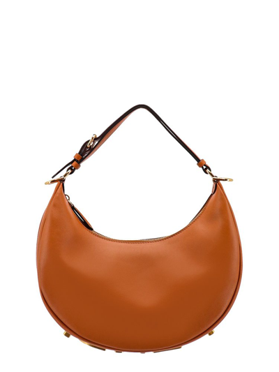 Shop Fendi Graphy Shoulder Bag In Brown