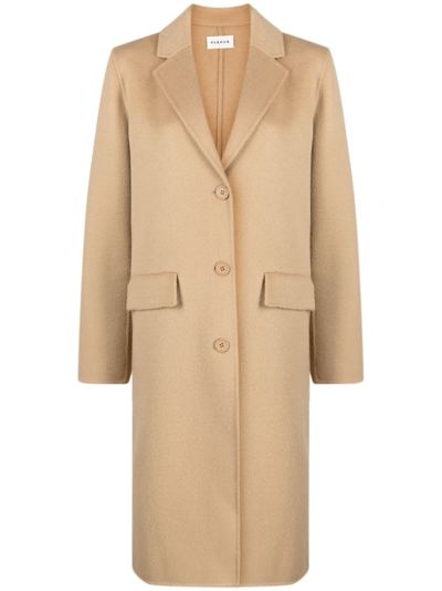 Shop P.a.r.o.s.h Notched-lapels Single-breasted Coat In Brown